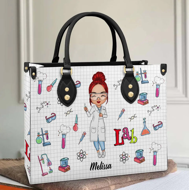 Personalized Leather Bag - Gift For Lab Tech - Love Lab Tech Life ARND005