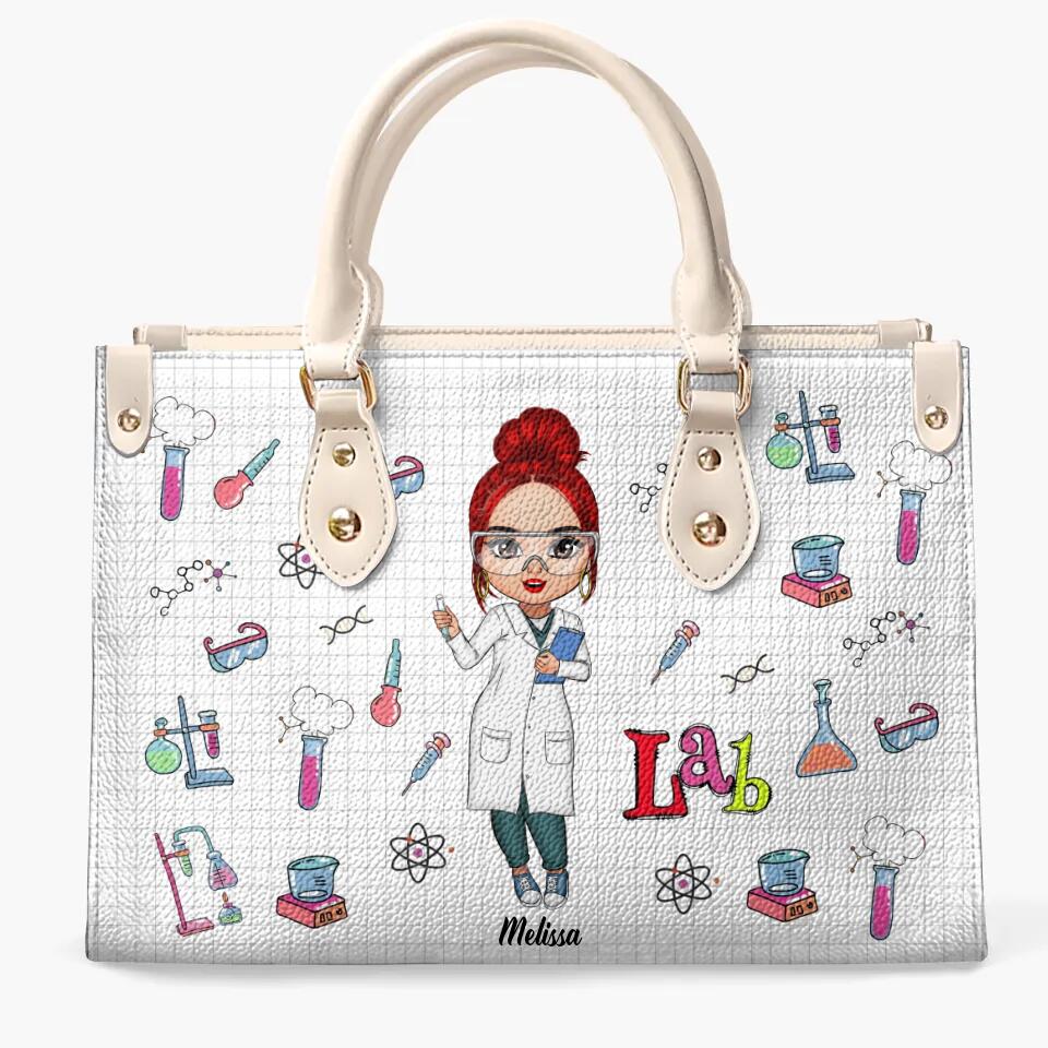 Personalized Leather Bag - Gift For Lab Tech - Love Lab Tech Life ARND005