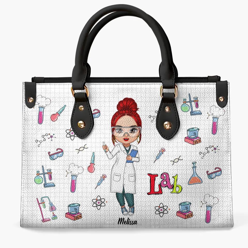 Personalized Leather Bag - Gift For Lab Tech - Love Lab Tech Life ARND005