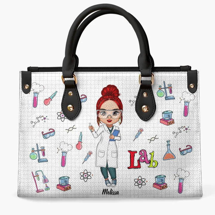 Personalized Leather Bag - Gift For Lab Tech - Love Lab Tech Life ARND005