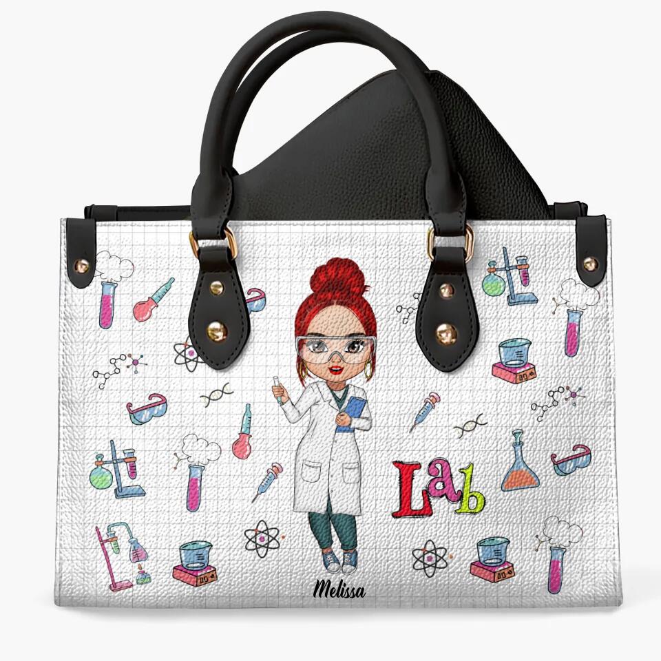 Personalized Leather Bag - Gift For Lab Tech - Love Lab Tech Life ARND005