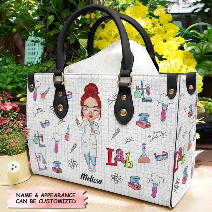 Personalized Leather Bag - Gift For Lab Tech - Love Lab Tech Life ARND005