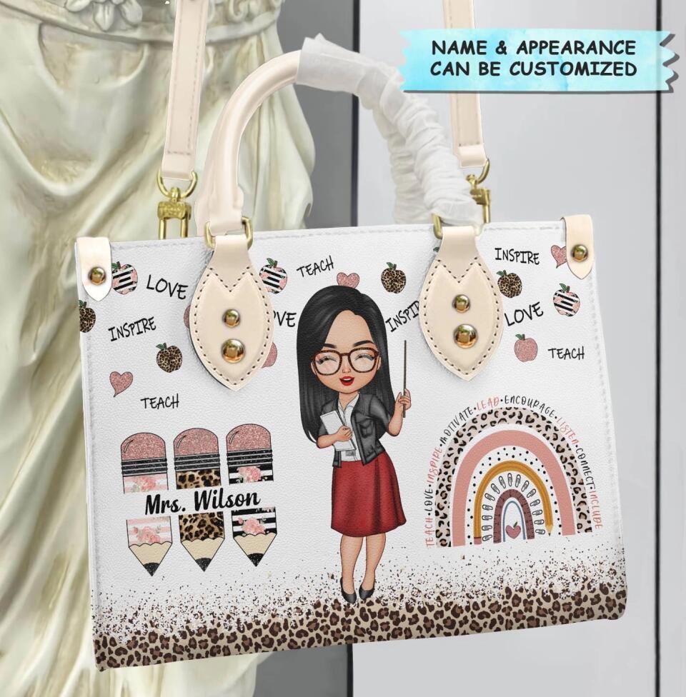 Personalized Leather Bag - Gift For Teacher - May You Be Proud Of The Person You Are ARND005