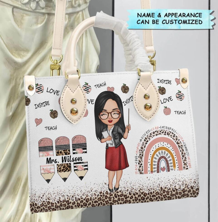 Personalized Leather Bag - Gift For Teacher - May You Be Proud Of The Person You Are ARND005