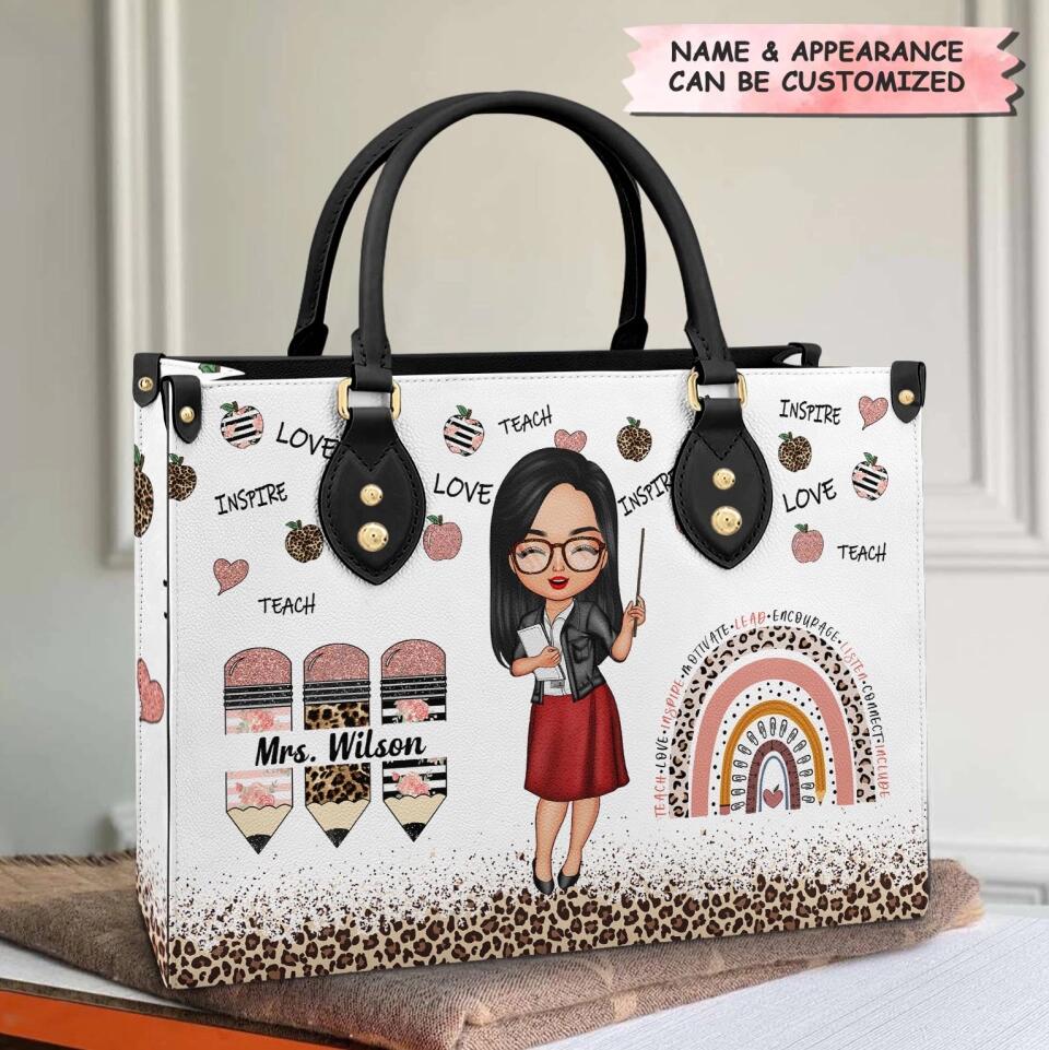 Personalized Leather Bag - Gift For Teacher - May You Be Proud Of The Person You Are ARND005