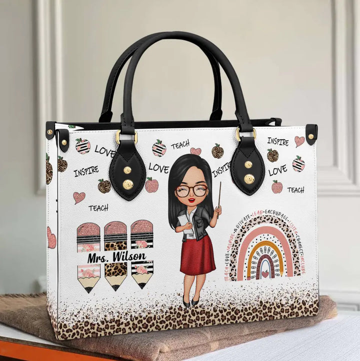 Personalized Leather Bag - Gift For Teacher - May You Be Proud Of The Person You Are ARND005