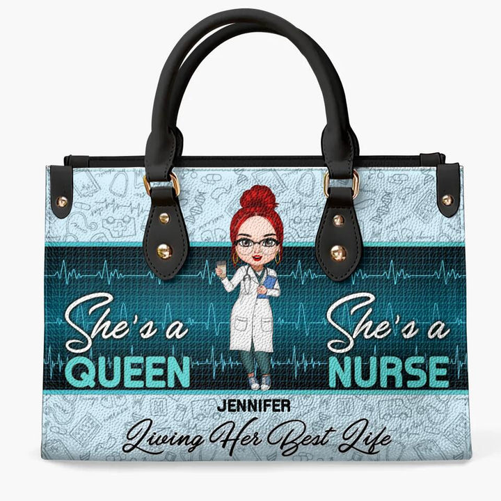 Personalized Leather Bag - Gift For Nurse - Living Her Best Life ARND018