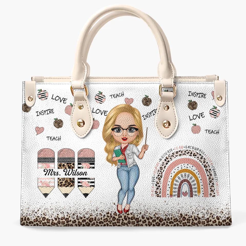 Personalized Leather Bag - Gift For Teacher - May You Be Proud Of The Person You Are ARND005