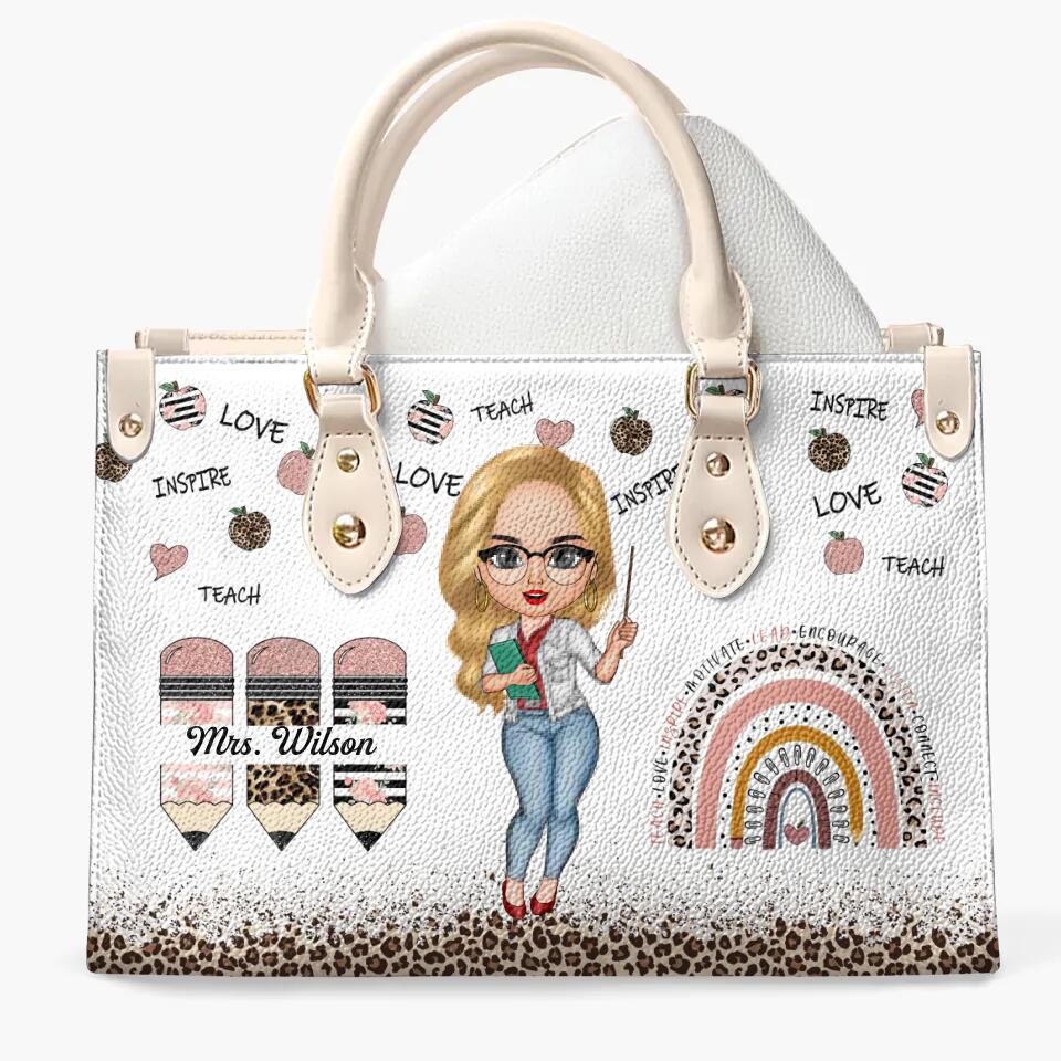 Personalized Leather Bag - Gift For Teacher - May You Be Proud Of The Person You Are ARND005