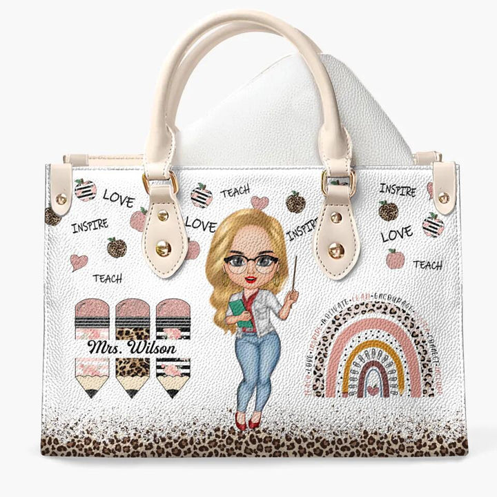 Personalized Leather Bag - Gift For Teacher - May You Be Proud Of The Person You Are ARND005
