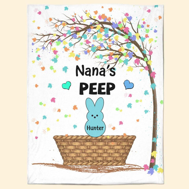 Grandma's Peeps - Personalized Blanket - Easter Gift For Mom & Grandma