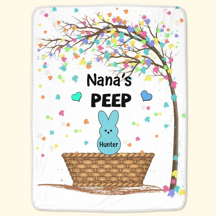 Grandma's Peeps - Personalized Blanket - Easter Gift For Mom & Grandma