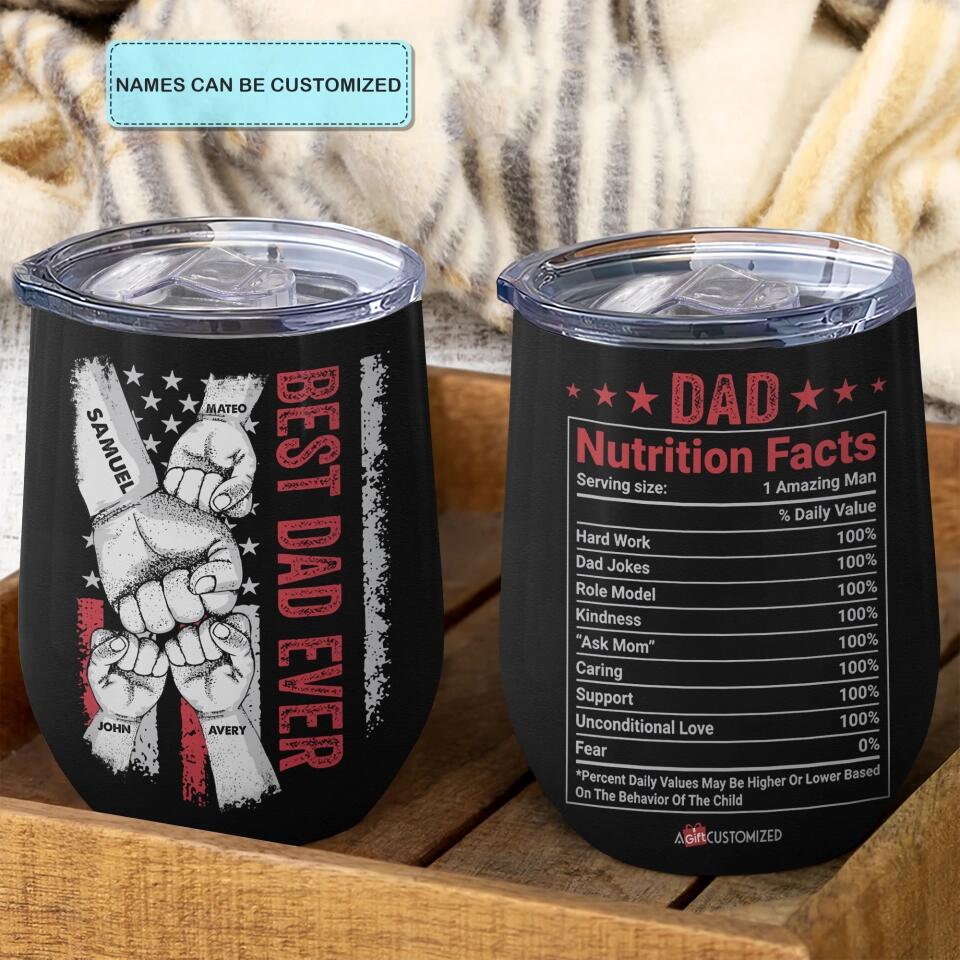 Best Dad Ever - Personalized Wine Tumbler - Gift For Dad