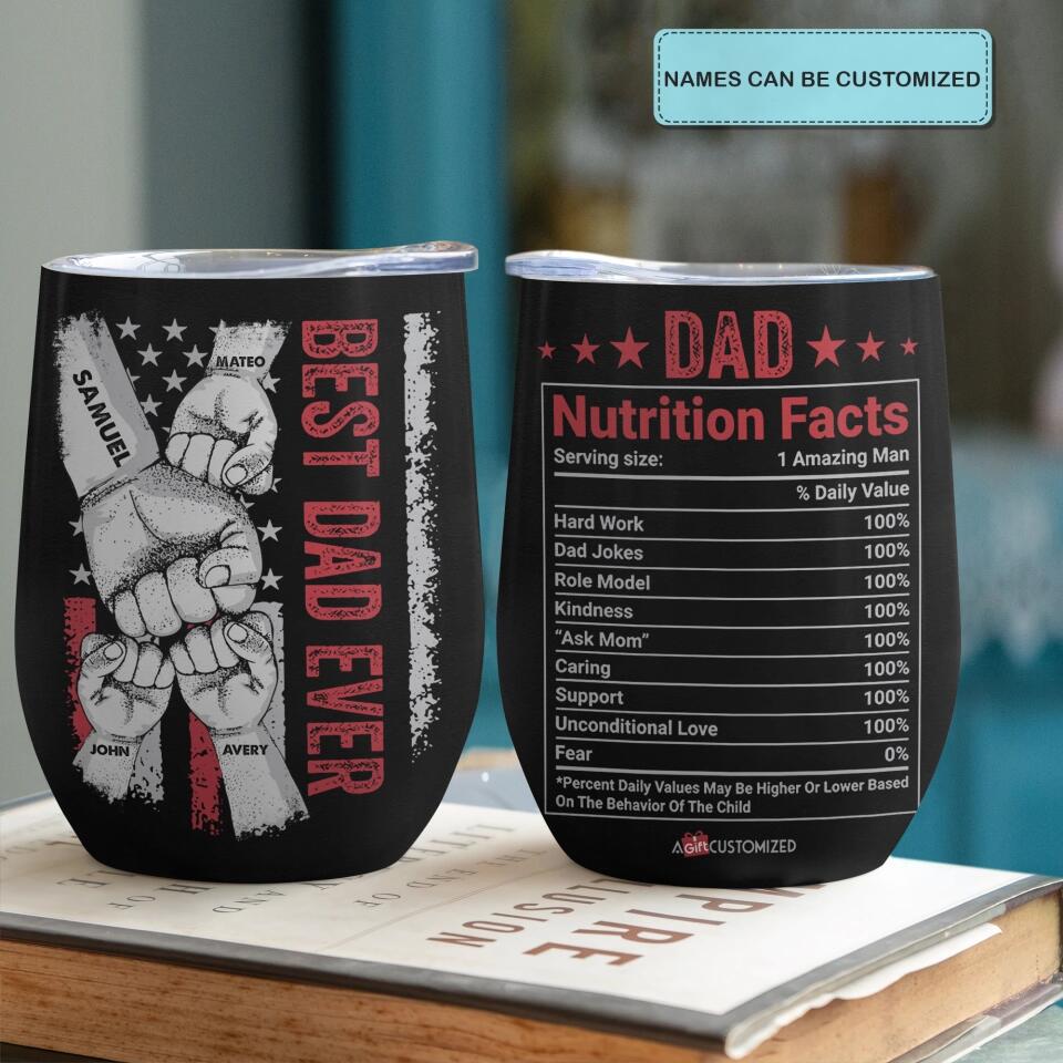 Best Dad Ever - Personalized Wine Tumbler - Gift For Dad