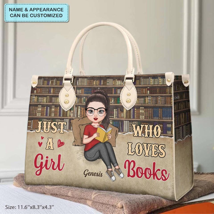 Personalized Leather Bag - Gift For Reading Lover - Just A Girl Who Loves Books ARND018