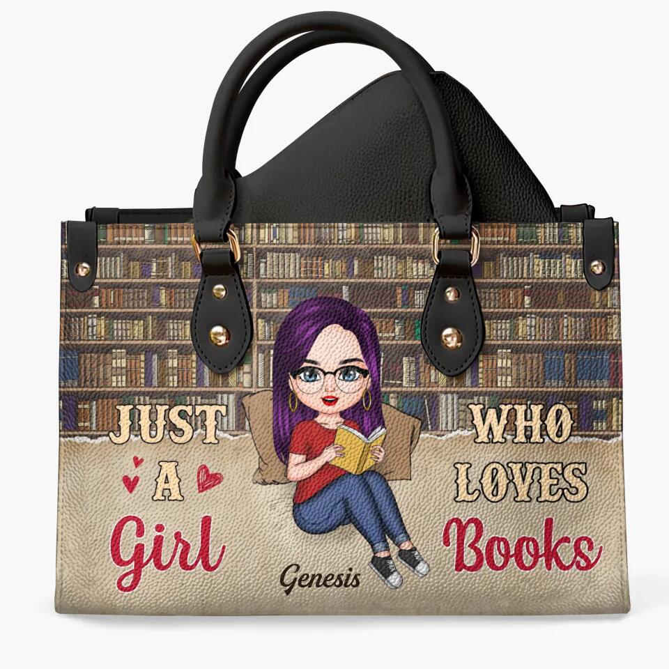 Personalized Leather Bag - Gift For Reading Lover - Just A Girl Who Loves Books ARND018