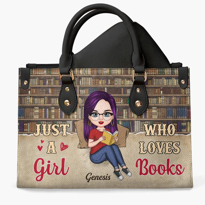 Personalized Leather Bag - Gift For Reading Lover - Just A Girl Who Loves Books ARND018