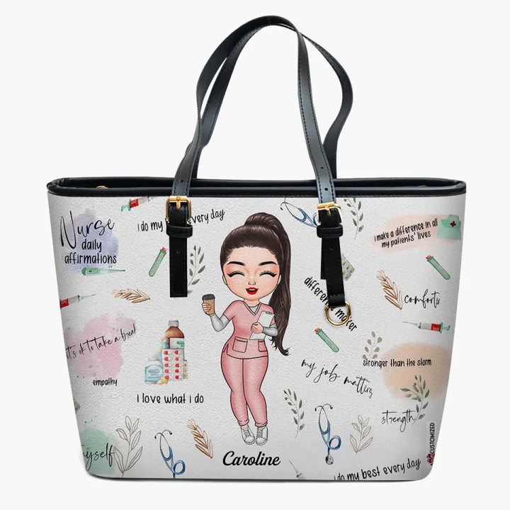 Personalized Leather Bucket Bag - Gift For Nurse - Nurse Life ARND036