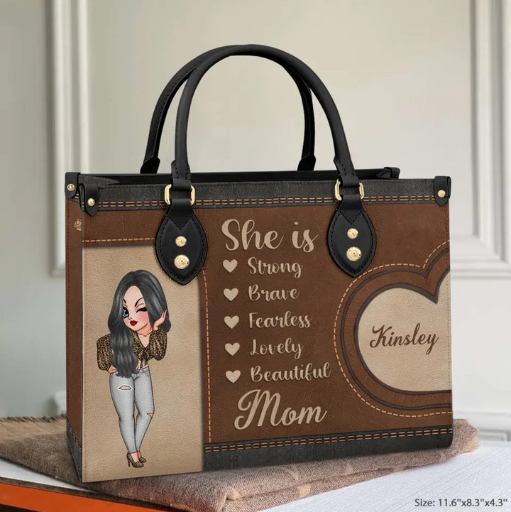 Personalized Leather Bag - Mother's Day Gift For Mom, Grandma, Auntie, Wife - Beautiful Woman ARND005