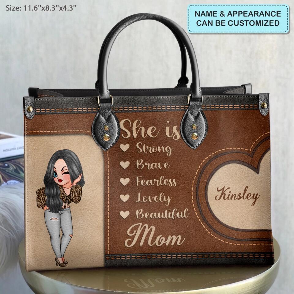Personalized Leather Bag - Mother's Day Gift For Mom, Grandma, Auntie, Wife - Beautiful Woman ARND005