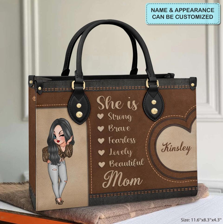 Personalized Leather Bag - Mother's Day Gift For Mom, Grandma, Auntie, Wife - Beautiful Woman ARND005