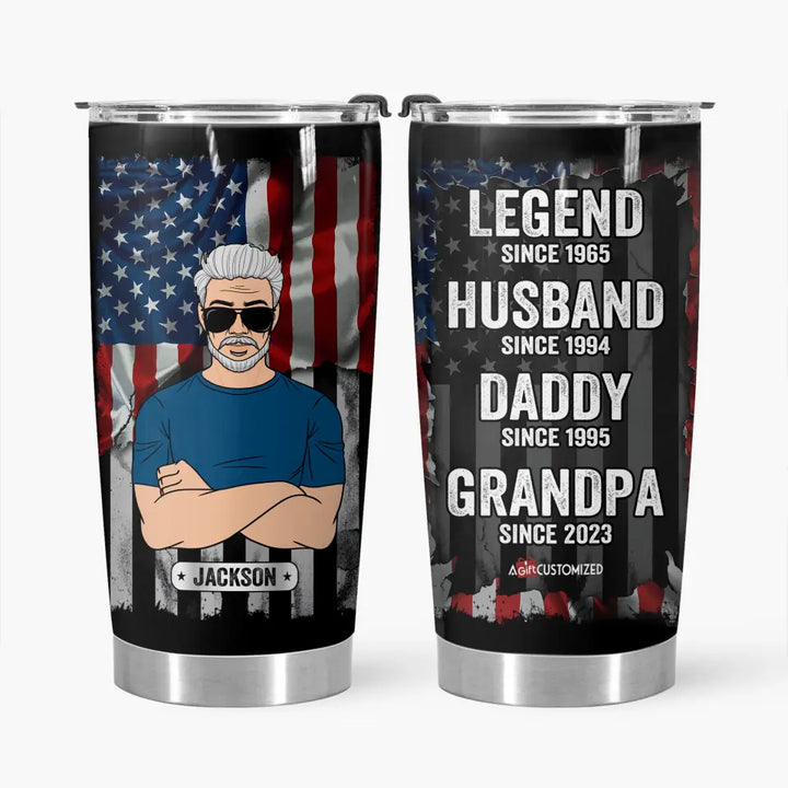 Legend Husband Daddy Since - Personalized Tumbler - Father's Day Gift