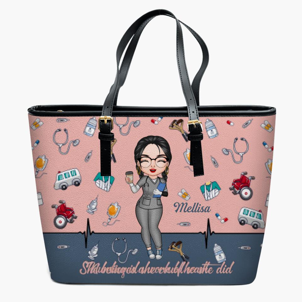 Personalized Leather Bucket Bag - Birthday, Nurses' Day Gift For Nurse - It's A Beautiful Day To Save Lives ARND018