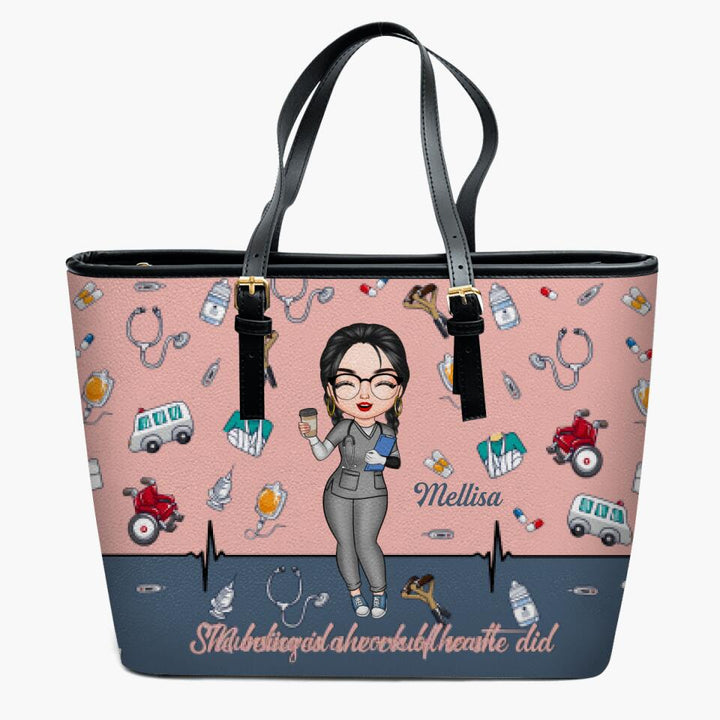 Personalized Leather Bucket Bag - Birthday, Nurses' Day Gift For Nurse - It's A Beautiful Day To Save Lives ARND018