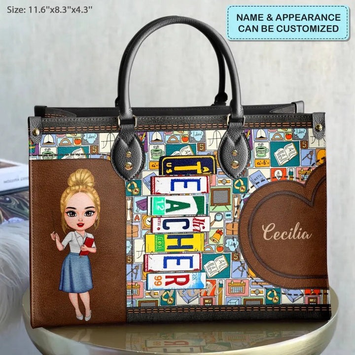 Personalized Leather Bag - Teacher's Day, Birthday, Mother's Day Gift For Teacher - Teacher Life ARND005