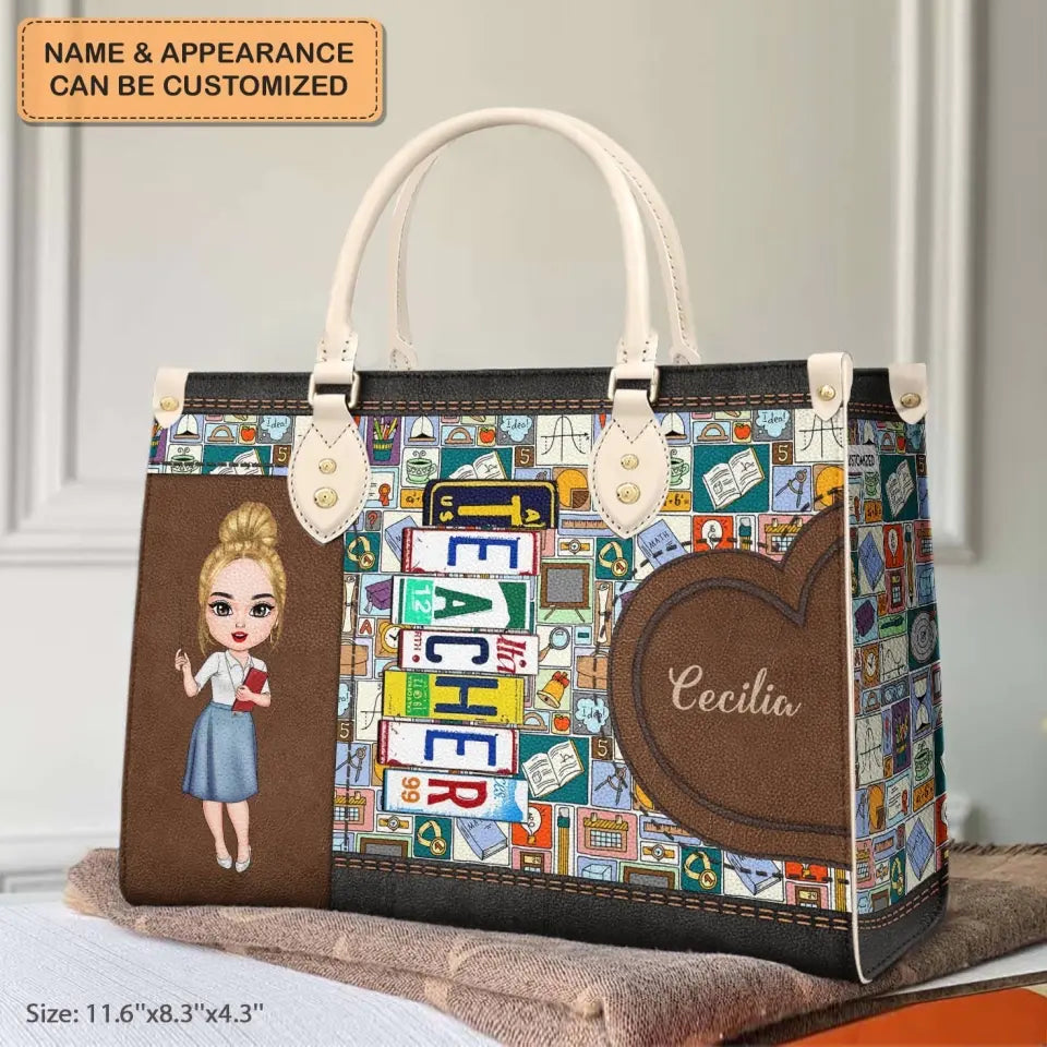 Personalized Leather Bag - Teacher's Day, Birthday, Mother's Day Gift For Teacher - Teacher Life ARND005
