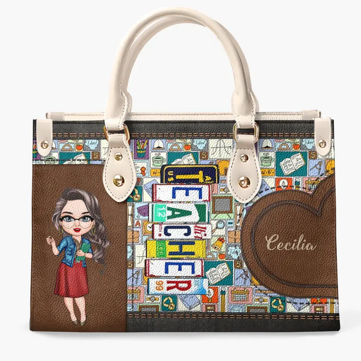 Personalized Leather Bag - Teacher's Day, Birthday, Mother's Day Gift For Teacher - Teacher Life ARND005