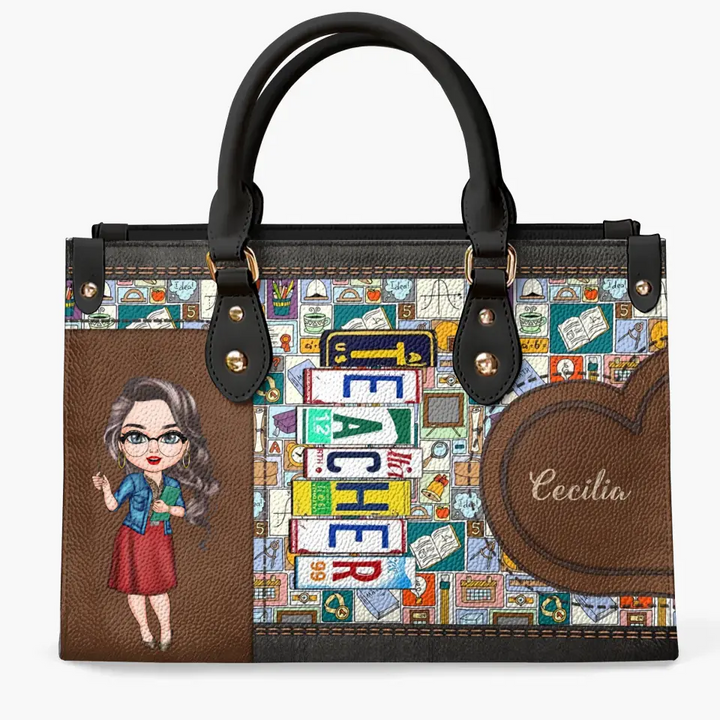 Personalized Leather Bag - Teacher's Day, Birthday, Mother's Day Gift For Teacher - Teacher Life ARND005