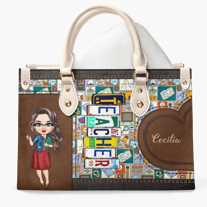 Personalized Leather Bag - Teacher's Day, Birthday, Mother's Day Gift For Teacher - Teacher Life ARND005