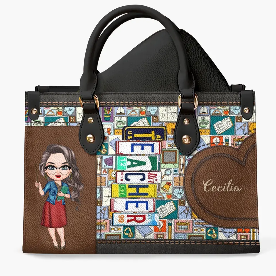 Personalized Leather Bag - Teacher's Day, Birthday, Mother's Day Gift For Teacher - Teacher Life ARND005