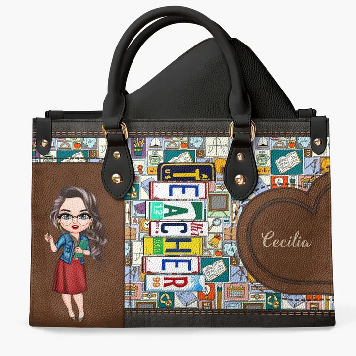 Personalized Leather Bag - Teacher's Day, Birthday, Mother's Day Gift For Teacher - Teacher Life ARND005
