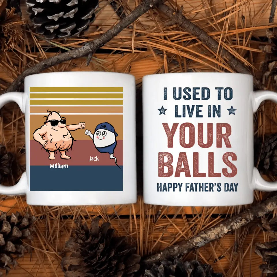 We Used To Live In Your Balls - Personalized White Mug - Father's Day Gift