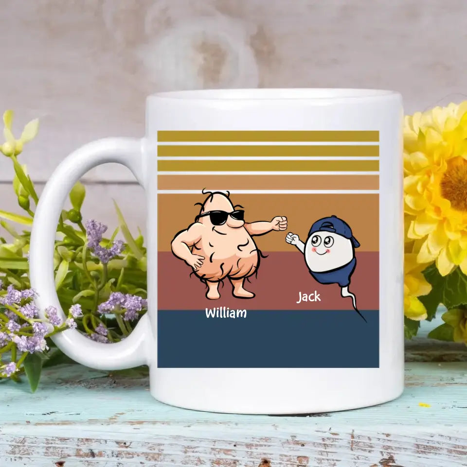 We Used To Live In Your Balls - Personalized White Mug - Father's Day Gift