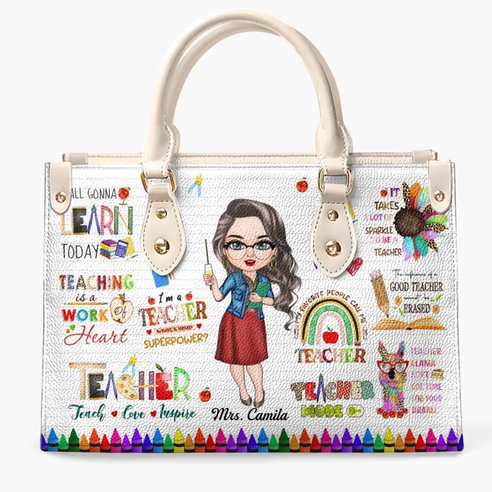 Personalized Leather Bag - Teacher's Day, Birthday Gift For Teacher - Teacher Mode On ARND018