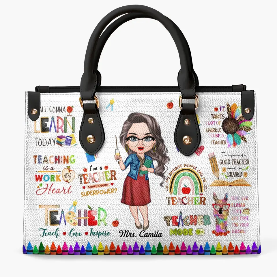 Personalized Leather Bag - Teacher's Day, Birthday Gift For Teacher - Teacher Mode On ARND018