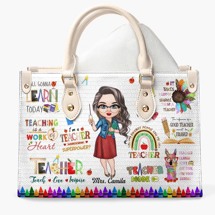 Personalized Leather Bag - Teacher's Day, Birthday Gift For Teacher - Teacher Mode On ARND018