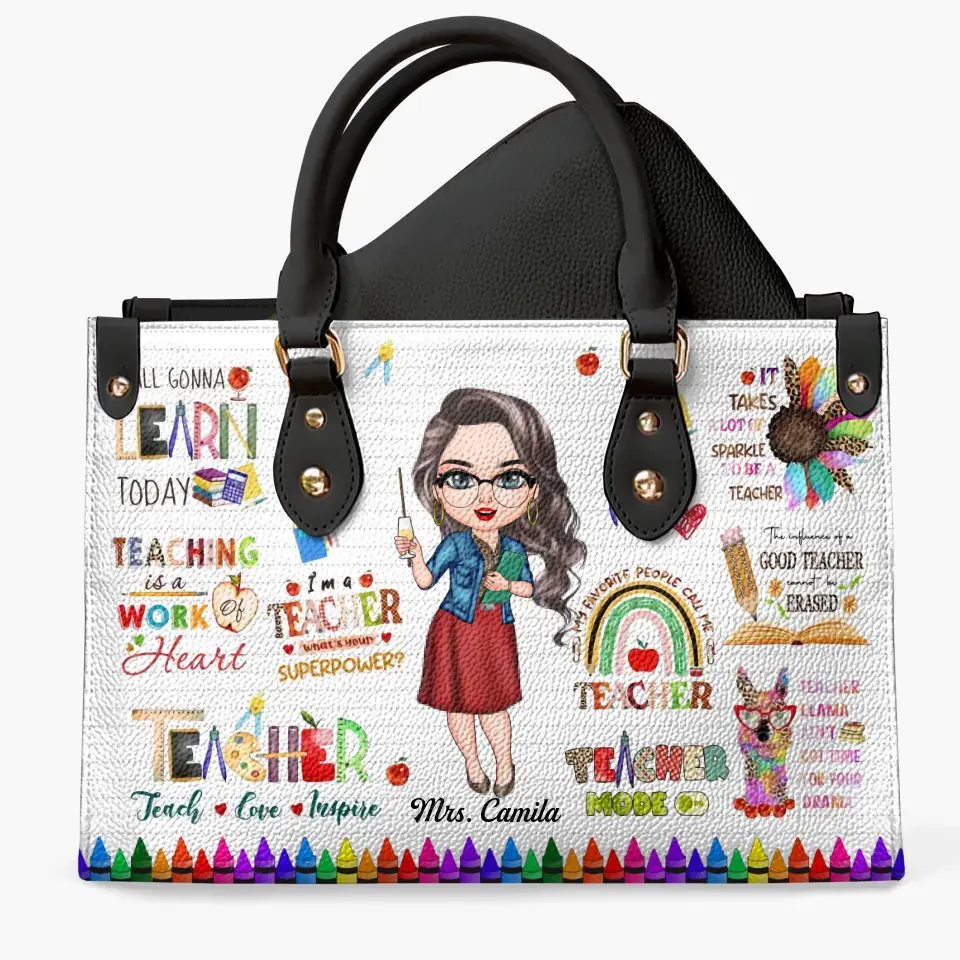 Personalized Leather Bag - Teacher's Day, Birthday Gift For Teacher - Teacher Mode On ARND018