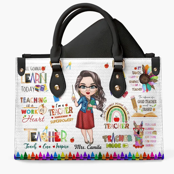 Personalized Leather Bag - Teacher's Day, Birthday Gift For Teacher - Teacher Mode On ARND018