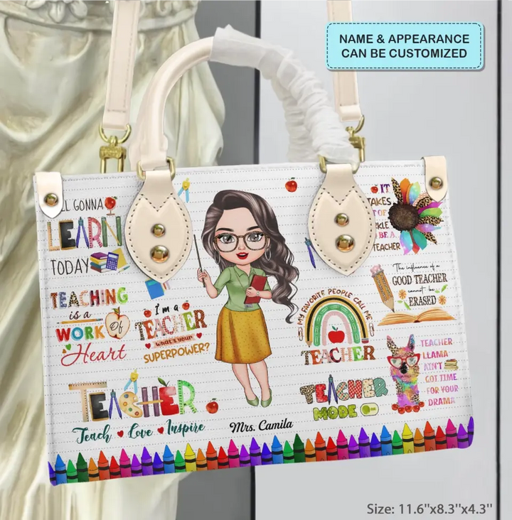 Personalized Leather Bag - Teacher's Day, Birthday Gift For Teacher - Teacher Mode On ARND018