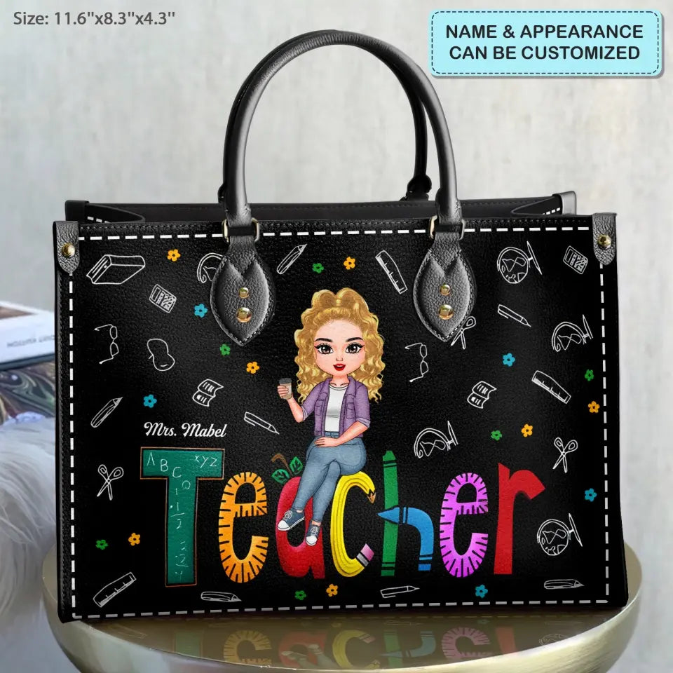 Personalized Leather Bag - Teacher's Day, Birthday Gift For Teacher - A Teacher ARND005