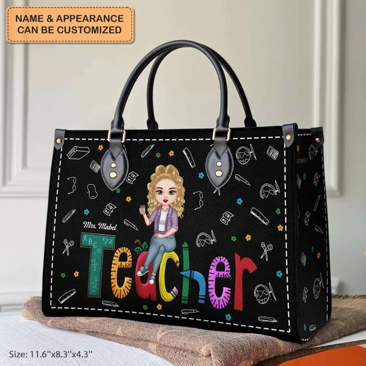 Personalized Leather Bag - Teacher's Day, Birthday Gift For Teacher - A Teacher ARND005