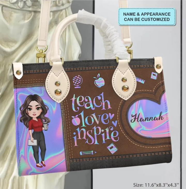 Personalized Leather Bag - Teacher's Day, Birthday Gift For Teacher - Love Being A Teacher ARND005