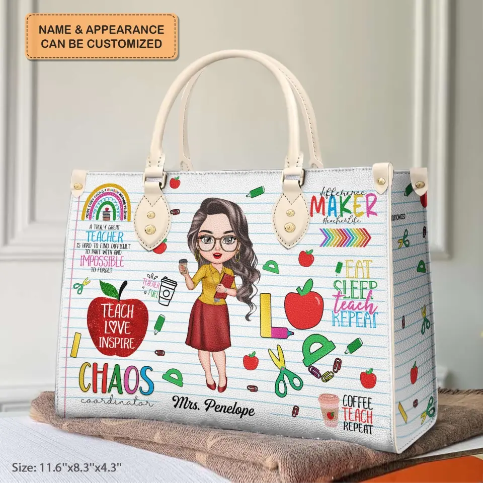Personalized Leather Bag - Teacher's Day, Birthday Gift For Teacher - A Truly Great Teacher ARND036
