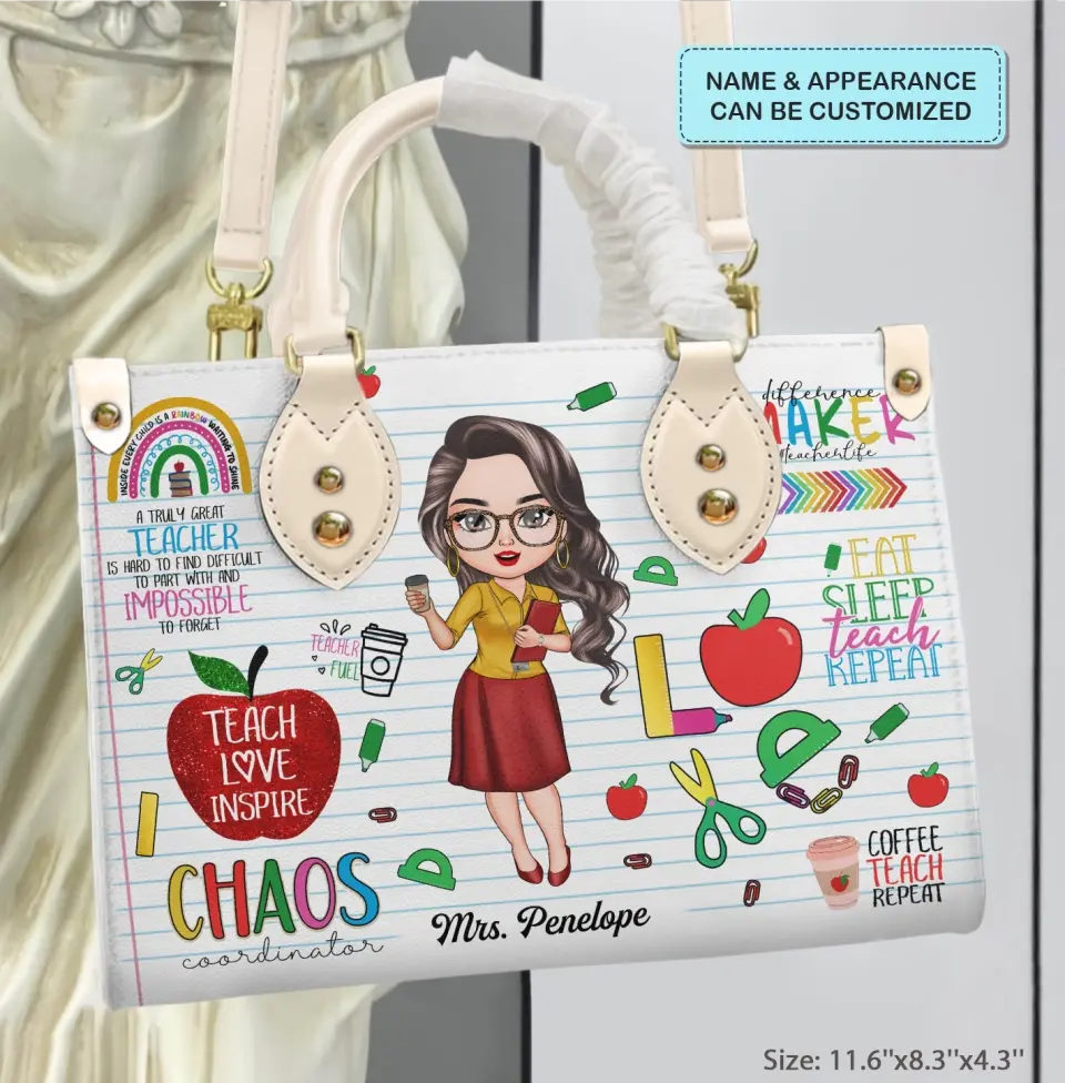 Personalized Leather Bag - Teacher's Day, Birthday Gift For Teacher - A Truly Great Teacher ARND036