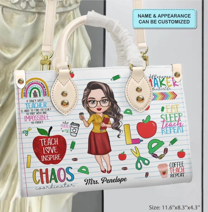 Personalized Leather Bag - Teacher's Day, Birthday Gift For Teacher - A Truly Great Teacher ARND036