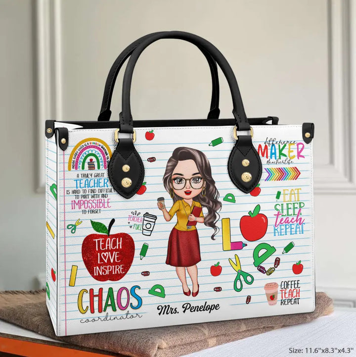 Personalized Leather Bag - Teacher's Day, Birthday Gift For Teacher - A Truly Great Teacher ARND036